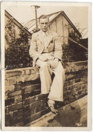 Harry, aged about 17 ( 1936 written on the back )....but not sure where. Notice the pose....I would say he was really proud of those shoes !